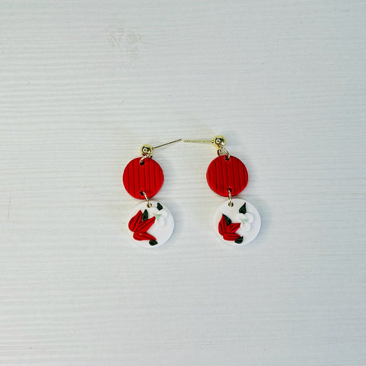 Pendientes rojos y blancos