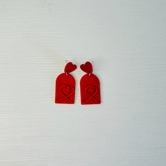 Pendientes de arcilla rojos