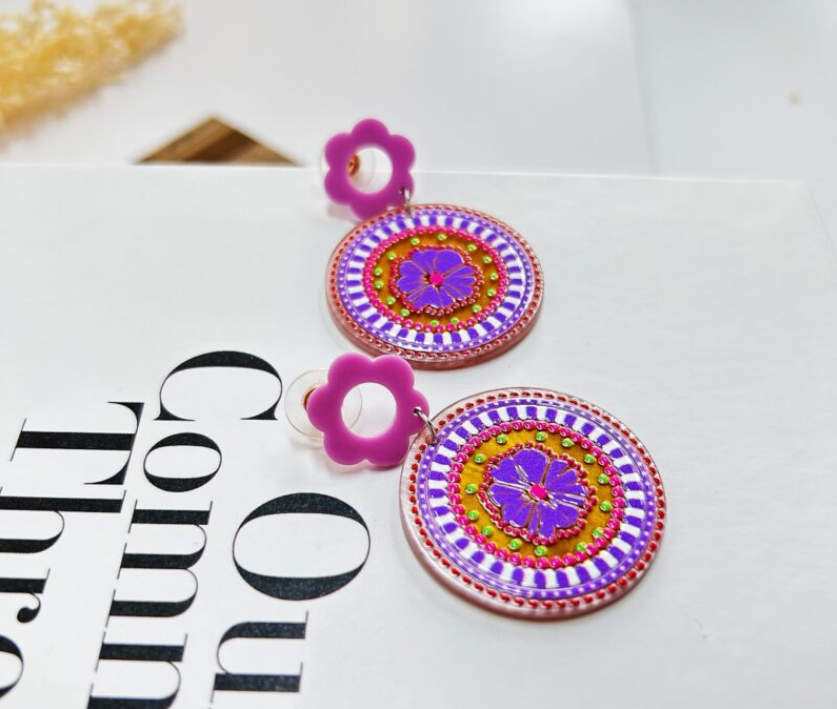 Pendientes Acrílico Morado